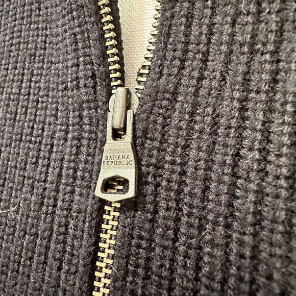 Banana Republic Men’s Extra Fine Merino Wool Half Zip Thick Sweater L - Picture 4 of 11